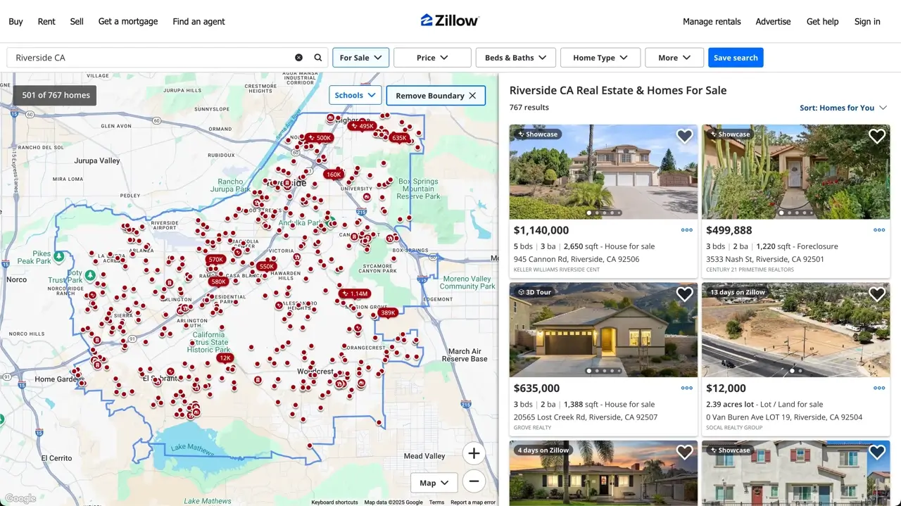 Zillow.com programmatic SEO pages